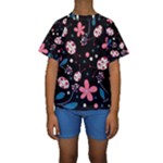 Pink ladybugs and flowers  Kids  Short Sleeve Swimwear