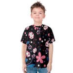 Pink ladybugs and flowers  Kids  Cotton Tee