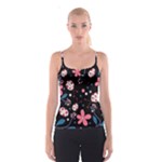 Pink ladybugs and flowers  Spaghetti Strap Top