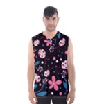 Pink ladybugs and flowers  Men s Basketball Tank Top