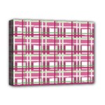 Pink plaid pattern Deluxe Canvas 16  x 12  