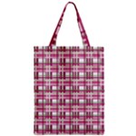 Pink plaid pattern Zipper Classic Tote Bag