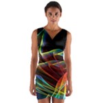 Dancing Northern Lights, Abstract Summer Sky  Wrap Front Bodycon Dress