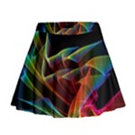 Dancing Northern Lights, Abstract Summer Sky  Mini Flare Skirt