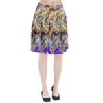 Desert Winds, Abstract Gold Purple Cactus  Pleated Skirt
