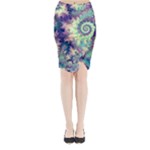 Violet Teal Sea Shells, Abstract Underwater Forest (purple Sea Horse, Abstract Ocean Waves  Midi Wrap Pencil Skirt