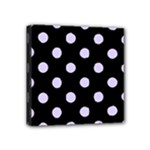 Polka Dots - Pale Lavender Violet on Black Mini Canvas 4  x 4  (Stretched)