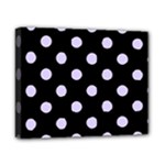 Polka Dots - Pale Lavender Violet on Black Canvas 10  x 8  (Stretched)