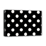 Polka Dots - Seashell on Black Deluxe Canvas 18  x 12  (Stretched)
