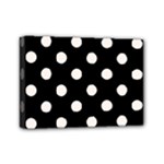 Polka Dots - Seashell on Black Mini Canvas 7  x 5  (Stretched)