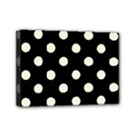 Polka Dots - Beige on Black Mini Canvas 7  x 5  (Stretched)