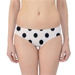 Polka Dots - Black on Linen Hipster Bikini Bottoms