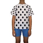 Polka Dots - Black on Linen Kid s Short Sleeve Swimwear