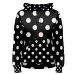 Polka Dots - Linen on Black Women s Pullover Hoodie