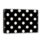 Polka Dots - Linen on Black Deluxe Canvas 18  x 12  (Stretched)
