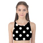Polka Dots - Ivory on Black Tank Bikini Top