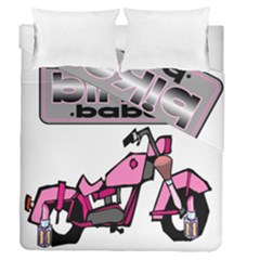 Biker Babe Duvet Cover Double Side (Queen Size) from UrbanLoad.com