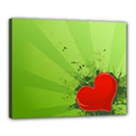 Red Heart Art Canvas 20  x 16  (Stretched)