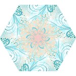 Pink Blue Pattern Mini Folding Umbrella