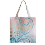 Pink Blue Pattern Zipper Grocery Tote Bag
