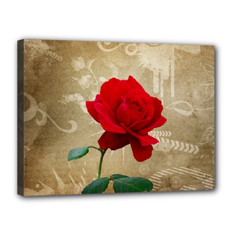 Red Rose Art Canvas 16  x 12  (Stretched) from UrbanLoad.com