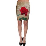 Red Rose Art Bodycon Skirt