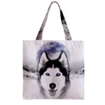 Wolf Moon Mountains Zipper Grocery Tote Bag