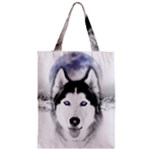 Wolf Moon Mountains Zipper Classic Tote Bag