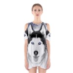 Wolf Moon Mountains Shoulder Cutout One Piece Dress