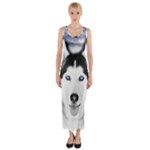 Wolf Moon Mountains Fitted Maxi Dress