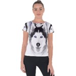 Wolf Moon Mountains Short Sleeve Sports Top 