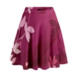 Pink Flower Art High Waist Skirt