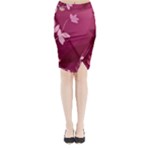 Pink Flower Art Midi Wrap Pencil Skirt