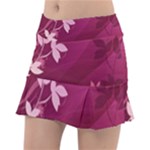 Pink Flower Art Tennis Skirt