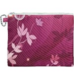 Pink Flower Art Canvas Cosmetic Bag (XXXL)