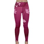 Pink Flower Art Lightweight Velour Classic Yoga Leggings