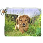Puppy In Grass Canvas Cosmetic Bag (XXL)