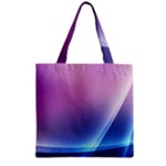 Purple Blue Wave Zipper Grocery Tote Bag