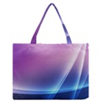 Purple Blue Wave Zipper Medium Tote Bag