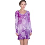 Purple Bubble Art Long Sleeve Nightdress