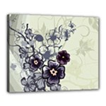 Purple Flower Art Canvas 20  x 16  (Stretched)