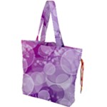 Purple Bubble Art Drawstring Tote Bag