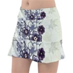 Purple Flower Art Tennis Skirt