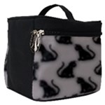 Black Cats On Gray Make Up Travel Bag (Small)