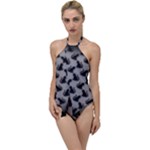 Black Cats On Gray Go with the Flow One Piece Swimsuit