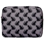 Black Cats On Gray Make Up Pouch (Large)