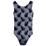 Black Cats On Gray Kids  Cut-Out Back One Piece Swimsuit