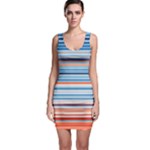 Blue And Coral Stripe 2 Bodycon Dress