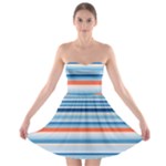 Blue And Coral Stripe 2 Strapless Bra Top Dress