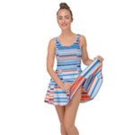 Blue And Coral Stripe 2 Inside Out Casual Dress